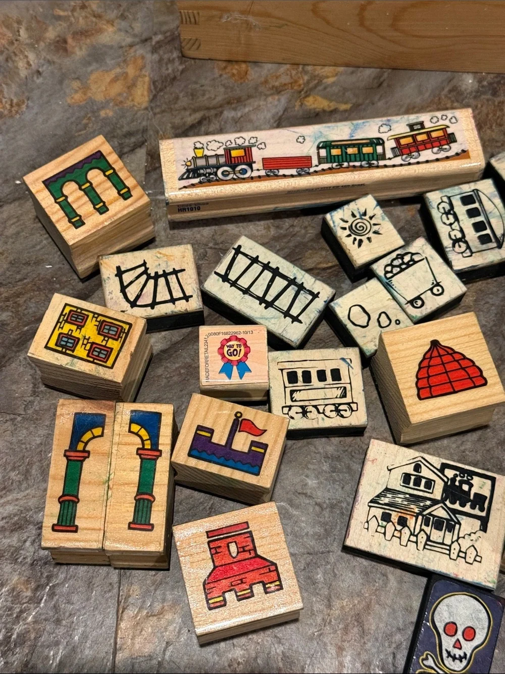 Shure Artful Architecture Wooden Stamp Set - total of 28 stamps.